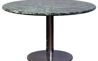 Marble and Chrome Base Dining Table