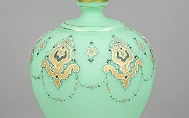 Milk glass vase, Bohemia, end