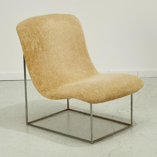 Milo Baughman, chrome open frame lounge chair