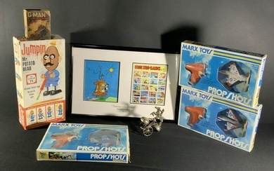 Mixed Toy Lot 1898 -1995, Marx, Hasbro, Gong Bell