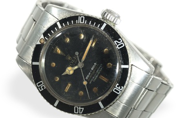Montre-bracelet : rarissime Rolex Submariner Ref. 6538 Big Crown-Four Liner, vers 1958 Ca. Ø38mm, acier...