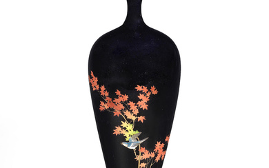 NAMIKAWA YASUYUKI (1845-1927) OF KYOTO A Cloisonné-Enamel Slender Baluster Vase...