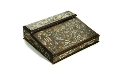 NATURAL & BOULLE INLAY WRITING DESK