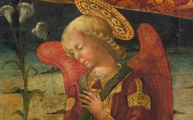 NERI DI BICCI(1418 Florence 1492)L'Archange Gabriel. Circa 1470-80.Huile sur bois. 43 × 32,5 cm. Provenance...