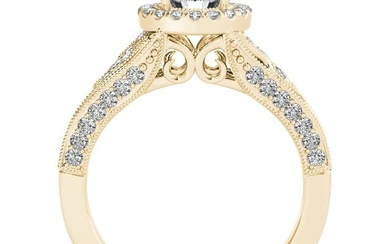 Natural 2.08 CTW Diamond Engagement Ring 18K Yellow Gold
