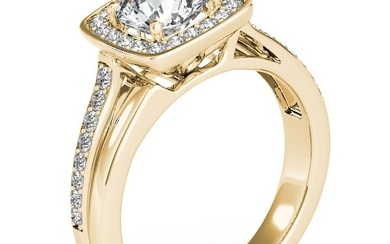 Natural 2.25 CTW Diamond Engagement Ring 14K Yellow Gold