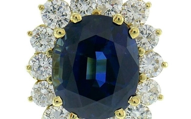 Natural Sapphire Diamond Gold RING 15.02 Carat No