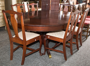 Neoclassical Style Mahogany Dining Table & Chairs
