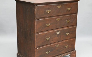 New England Queen Anne Grain Painted Pine Chest