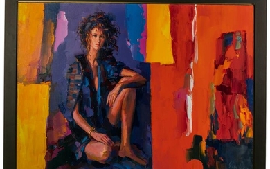 Nicola Simbari 1927-2012 Figural Portrait Painting