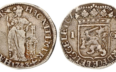 No reserve - Gulden - Generaliteits. Gelderland. 1723. Zeer Fraai.