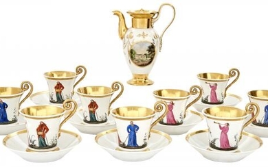 Nymphenburg Porcelain Partial Coffee or Chocolate Service