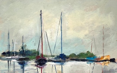OIL PAINTING HARBOR