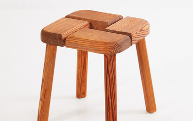 OLOF OTTELIN. Attributed to. stool, pine, Finland, 1960s.