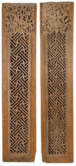 PAIR OF CONTINENTAL CARVED WOODEN PANELS 19th Century