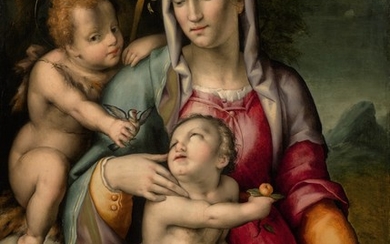 PIER FRANCESCO DI JACOPO FOSCHI | THE MADONNA AND CHILD AND THE INFANT SAINT JOHN THE BAPTIST