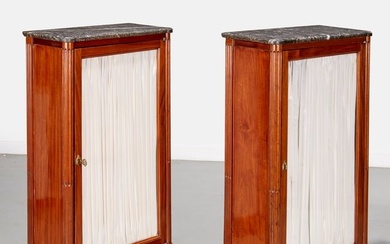 Pair antique Louis XVI style mahogany cabinets