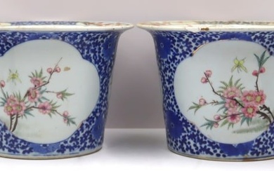 Pair of Chinese Famille Rose Blue and White