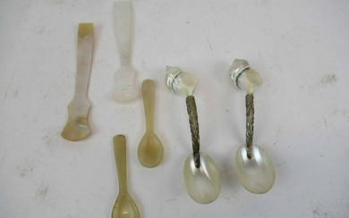 Pair of Mother of Pearl Seashell Caviar Spoons