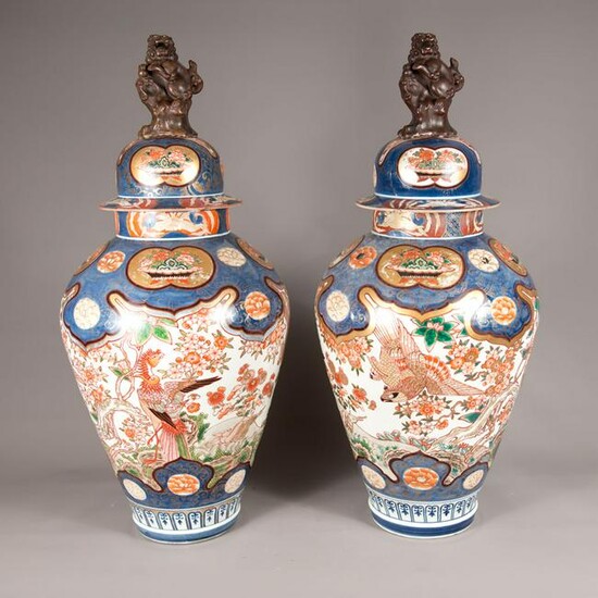 Pair of extraordinary Imari vases