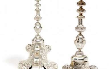 Pair of silver altar candlesticks