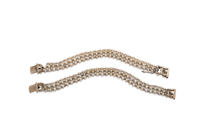 Paire de bracelets perles fines