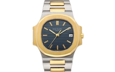Patek Philippe Nautilus, Reference 3800 | A yellow gold and stainless steel bracelet watch with date, Circa 2003 | 百達翡麗 | Nautilus 型號3800 | 黃金及精鋼鏈帶腕錶，備日期顯示，約2003年製