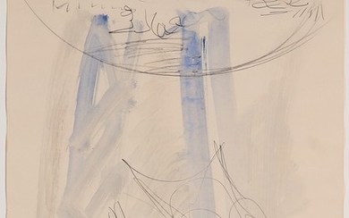 Per Kirkeby: Untitled. Signed PK-80. Mixed media on paper. Sheet size 55×42 cm.
