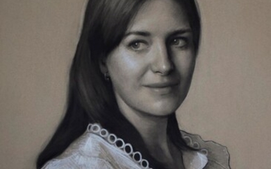 Phoebe Cripps, 2020, Portrait Commission: charcoal and chalk single head and shoulders