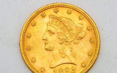 Pièce en or de 10 dollars américain daté 1893