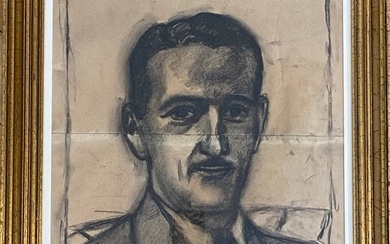 Pierre ROY (1880-1950) Portrait de Roger de Villmorin Fusain sur papier Signé en bas à...