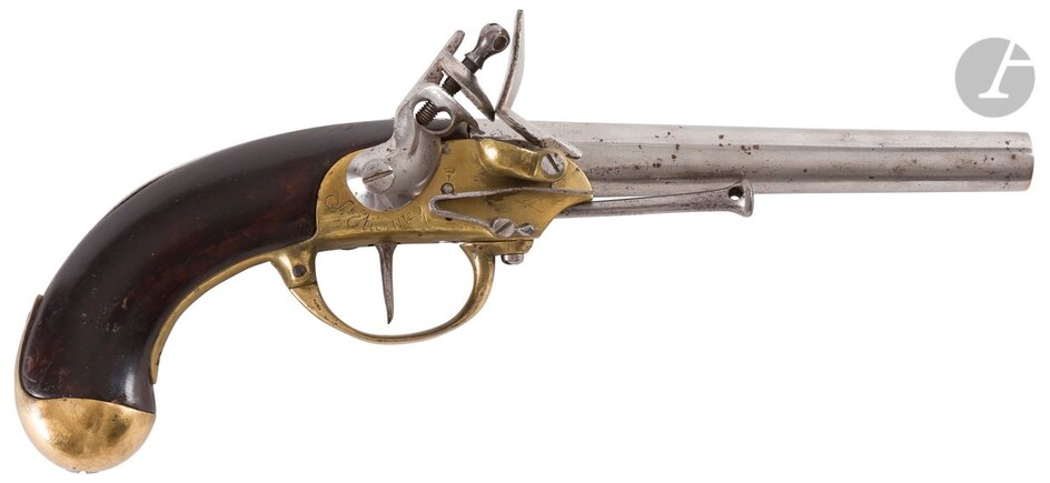 Pistolet d’arçon modèle 1777, dit à coffre,... - Lot 8 - Ader