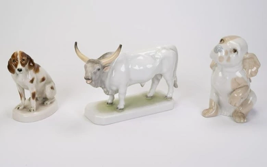 Porcelain Animal Bull Dog Herend Hungary Requena Lot