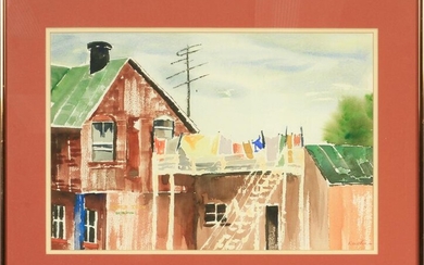 RAWLINS WATERCOLOR ON PAPER, CITY SCENE