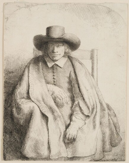 REMBRANDT (*1606), Portrait of Clement de Jonghe, 1651, Etching