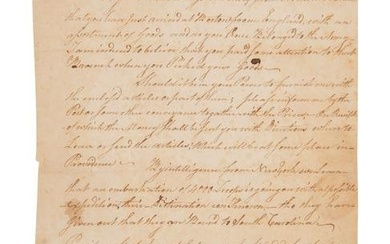 [REVOLUTIONARY WAR - SIEGE OF CHARLESTON]. ALLEN, William (1704-1780). Autograph letter signed