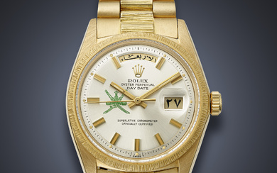 ROLEX, YELLOW GOLD 'DAY-DATE', WITH GREEN KHANJAR SYMBOL, REF. 1811