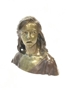 Raoul LARCHE Jeune femme en buste Epreuve en bronze
