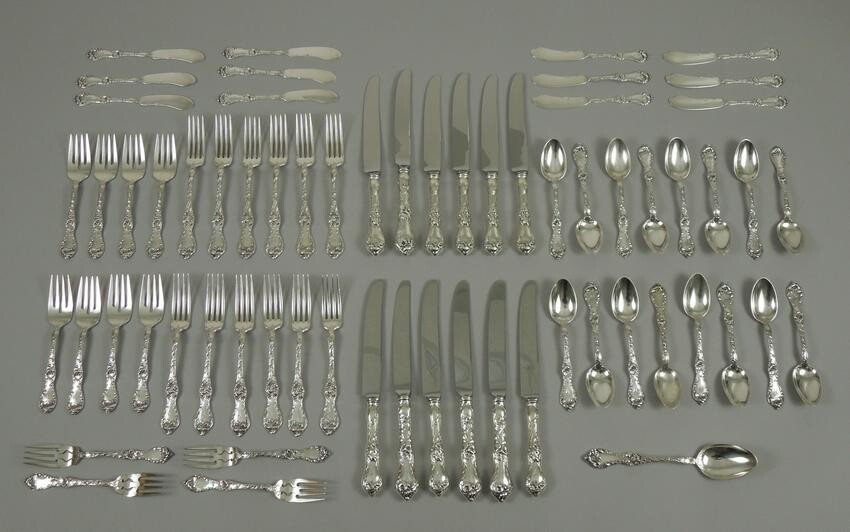 Reed & Barton Sterling Silver Flatware, 65 Pieces.