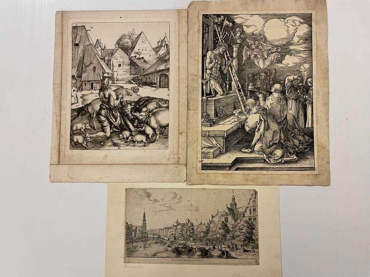 Reinier Nooms, called Zeeman (c. 1623-1667) De Noorder Market met de Kerck, laid paper etching