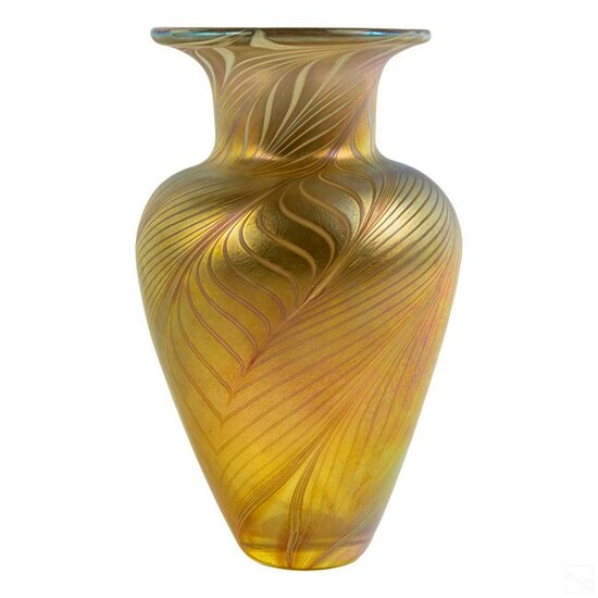 Robert D. Held (b.1943) Iridescent Art Glass Vase