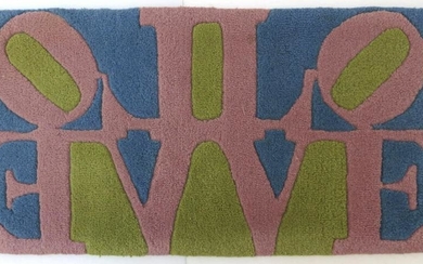 Robert Indiana, Rose LOVE (Reflection), Wool Tufted Rug
