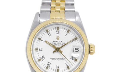 Rolex, Oyster Perpetual, DateJust, réf. 6827/6800, montre-bracelet en or et acier
