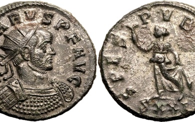 Roman Empire Carus AD 282-283 BI Antoninianus About Good Extremely Fine, well-centred, much silvering remaining