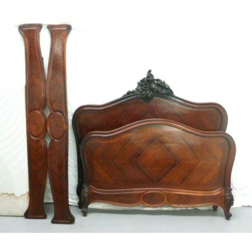 Rosewood Continental Double Bed Frame with carved motifs, si...