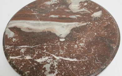 Round Mottled Rouge Marble Table Top/Base
