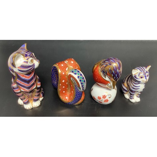 Royal Crown Derby Paperweights incorporating Old Imari Snake...