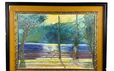 Paesaggio con lago e personaggi - Santoro (1979).