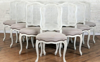 SET 10 FRENCH LOUIS XV STYLE DINING CHAIRS