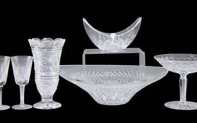 SIX PIECES OF WATERFORD GLASS, including A LARGE FLARED